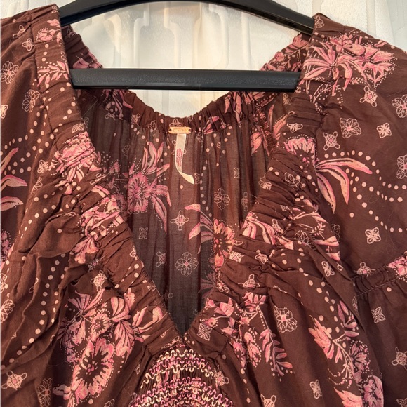 Free People Floral Pink and Burgandy Maxi Dress- Size S - Picture 6 of 13
